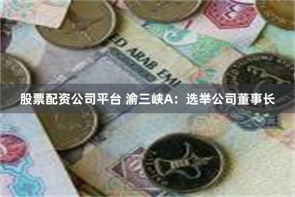 股票配资公司平台 渝三峡A：选举公司董事长