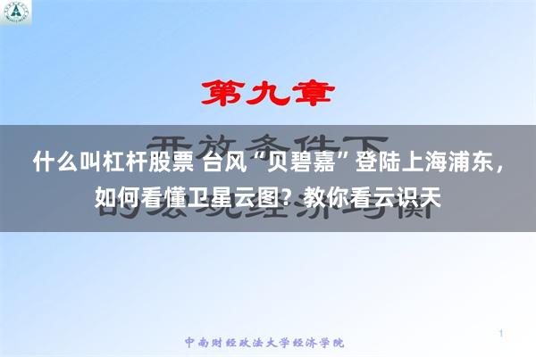 什么叫杠杆股票 台风“贝碧嘉”登陆上海浦东，如何看懂卫星云图？教你看云识天