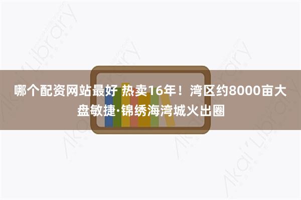 哪个配资网站最好 热卖16年！湾区约8000亩大盘敏捷·锦绣海湾城火出圈