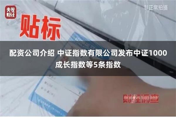 配资公司介绍 中证指数有限公司发布中证1000成长指数等5条指数