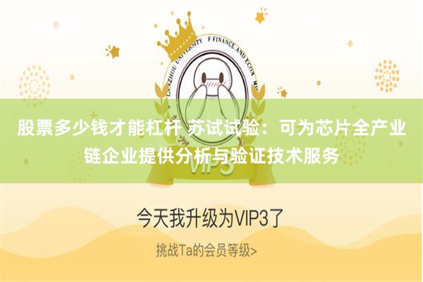 股票多少钱才能杠杆 苏试试验：可为芯片全产业链企业提供分析与验证技术服务