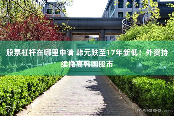 股票杠杆在哪里申请 韩元跌至17年新低！外资持续撤离韩国股市
